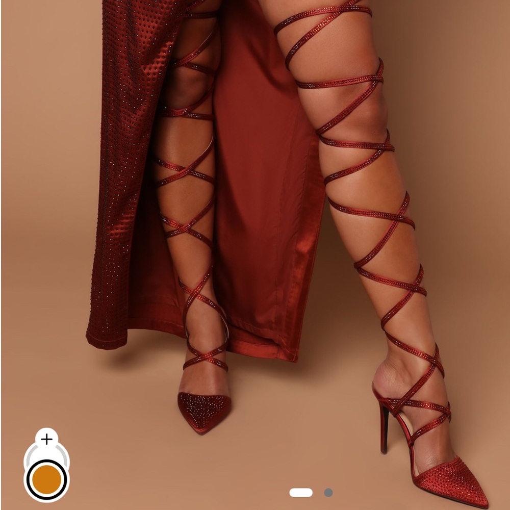 Fashion Nova Red Strappy Heels